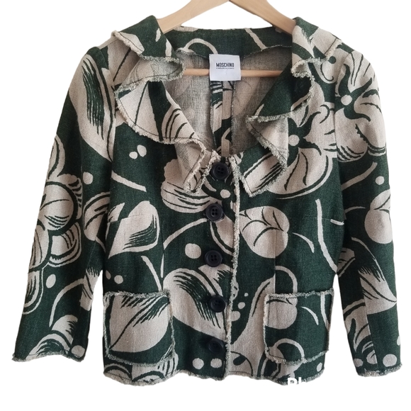 Moschino Jackets & Blazers - MOSCHINO CHEAP AND CHIC Vintage Floral Linen Button Front Blazer